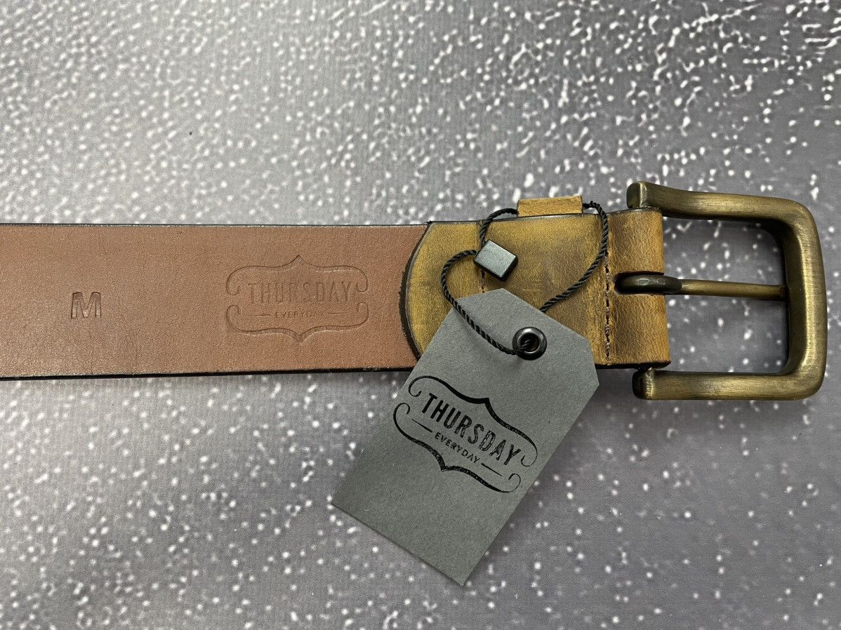 Other New Thursday Men Burnt Copper Heritage Leather Belt Size M Size 34 - 8 Thumbnail