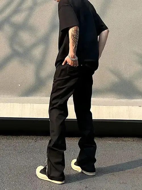 Jean punk zipper flared cargo pants Size US 30 / EU 46 - 2 Thumbnail