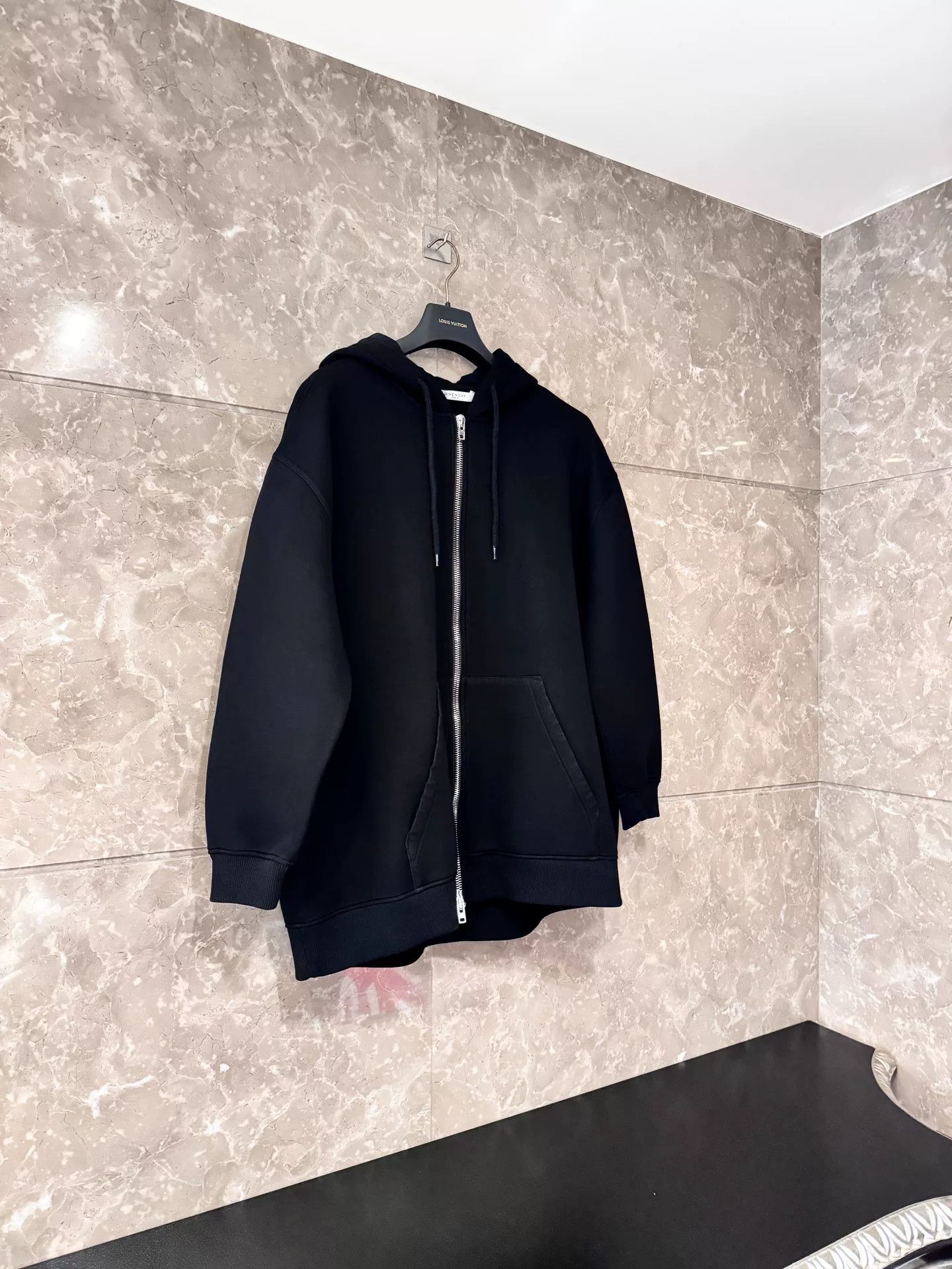 Givenchy Black Oversized Sweatshirt Jacket