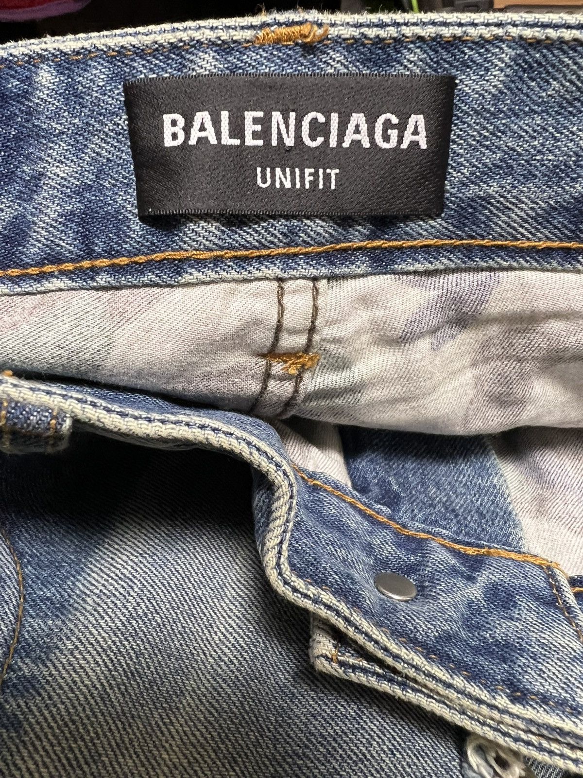 Balenciaga Balenciaga 21AW Camo Layered Destroyed Denim Size US 31 - 5 Thumbnail