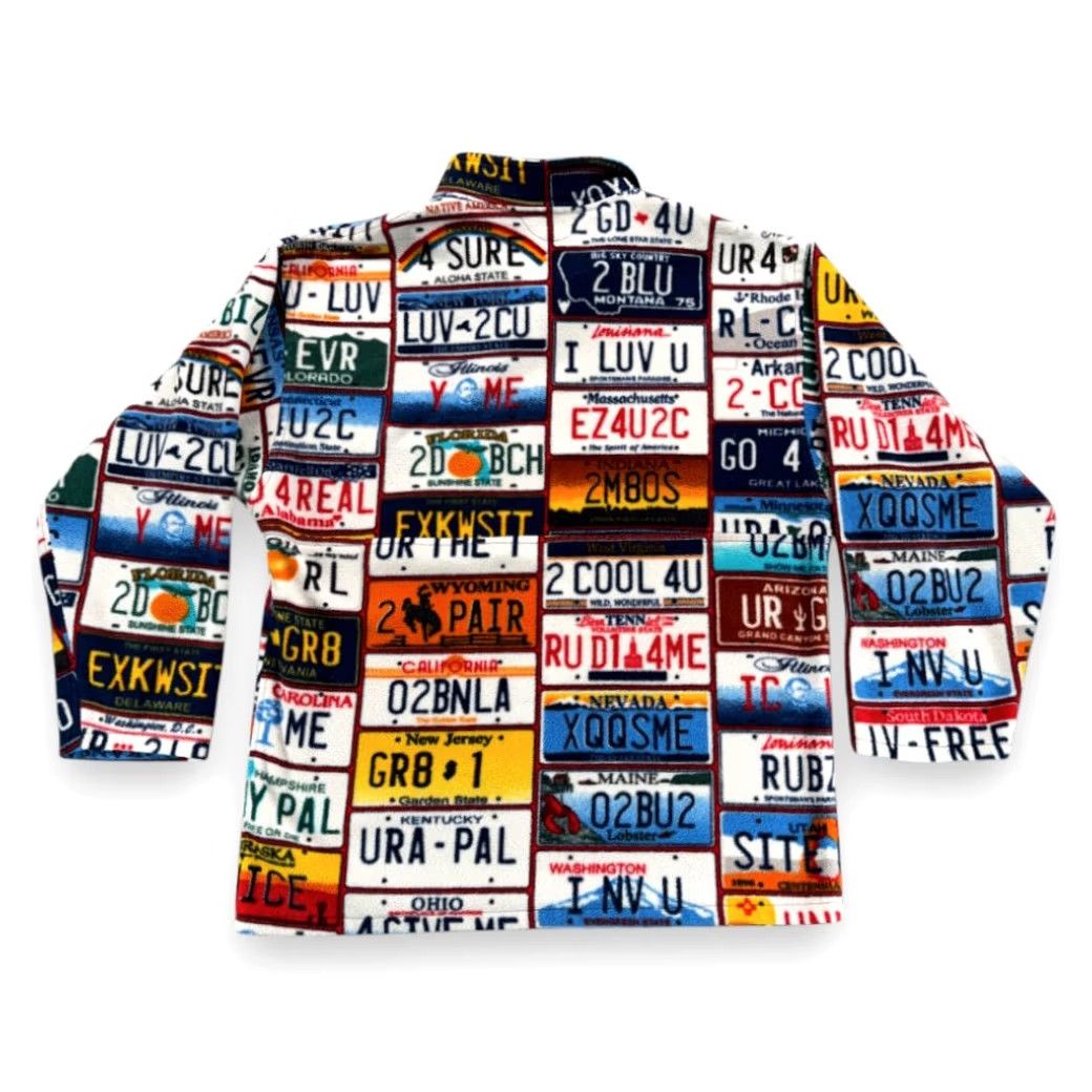 Vintage Vintage Fleece USA License Plates Pullover Sweater Size US L / EU 52-54 / 3 - 3 Thumbnail