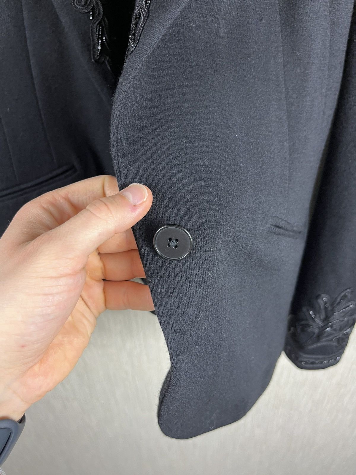 Polo Ralph Lauren × Ralph Lauren Polo Ralph Lauren wool beaded blazer jacket decorated collar Size S / US 4 / IT 40 - 23 Thumbnail
