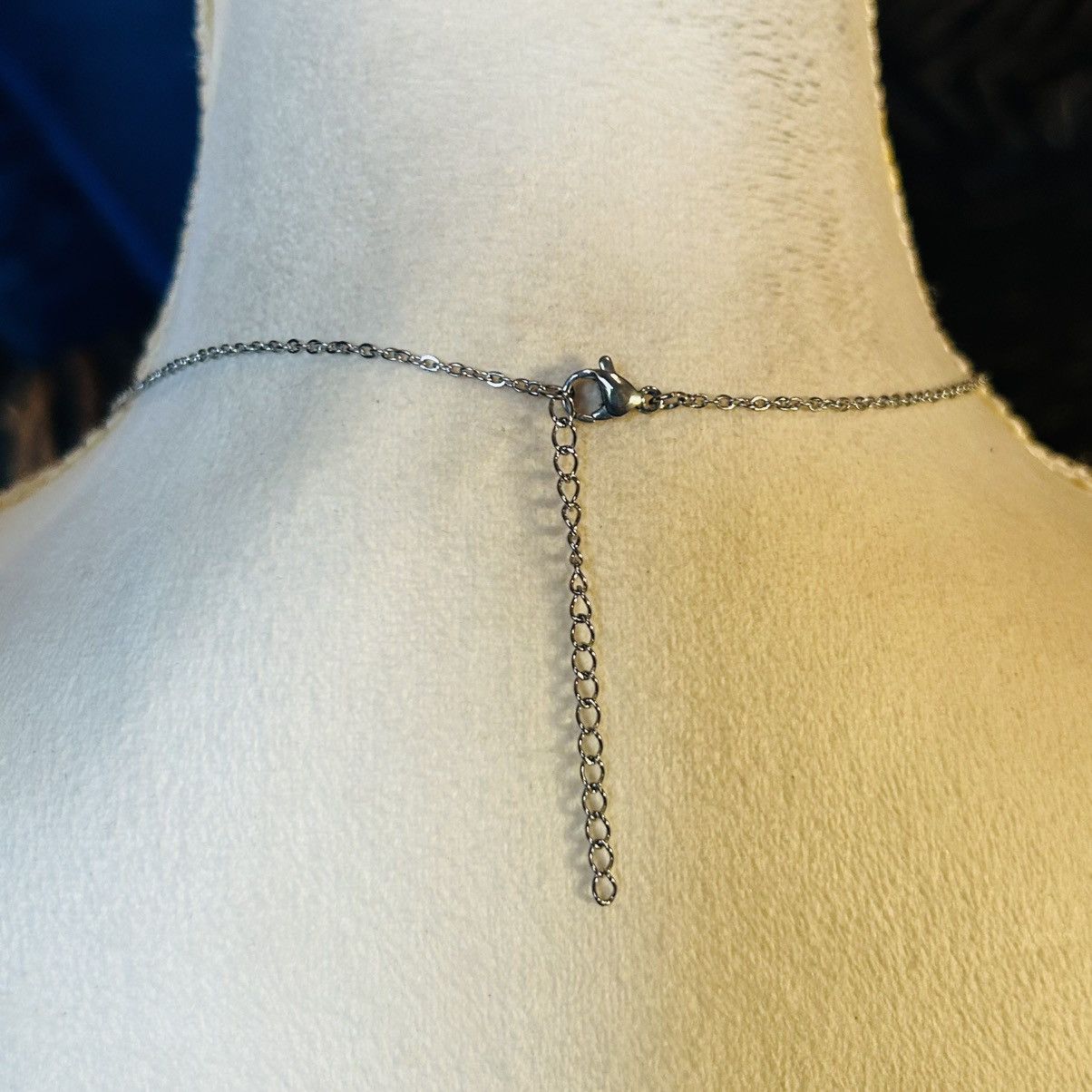 Handmade Handcrafted repurpose die-cut chain fringe pendant necklace Size ONE SIZE - 4 Thumbnail