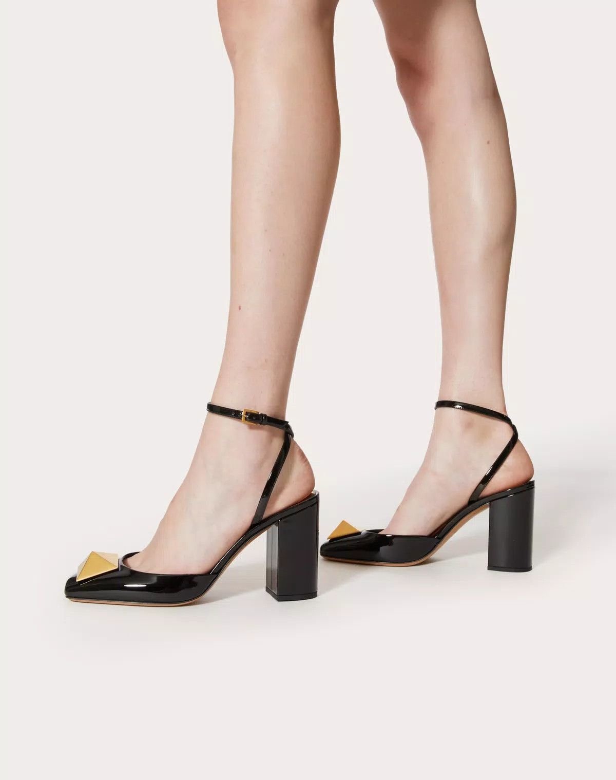 Valentino o1s1wg110625 One Stud Pump In Patent Leather 90mm in Black Size US 10 / IT 40 - 6 Thumbnail