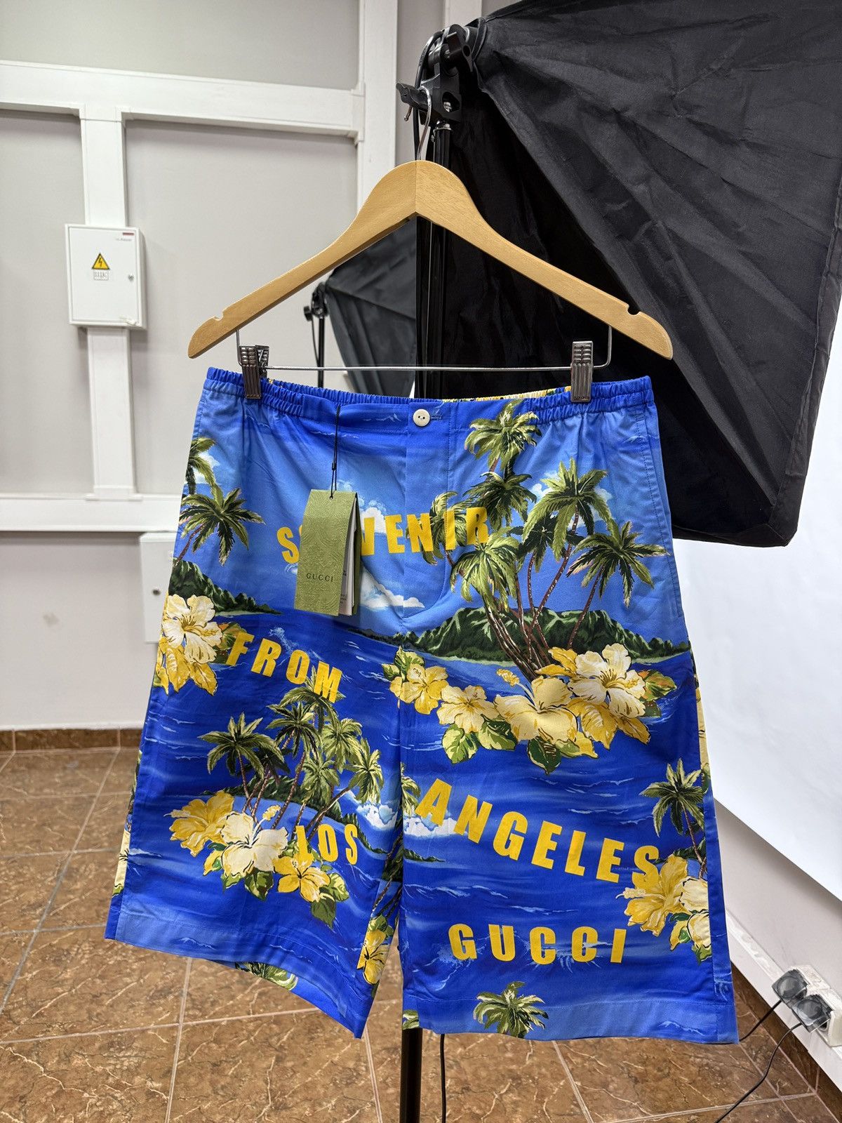 🇮🇹 Gucci Souvenir From Los Angelis Swim High Waisted Shorts