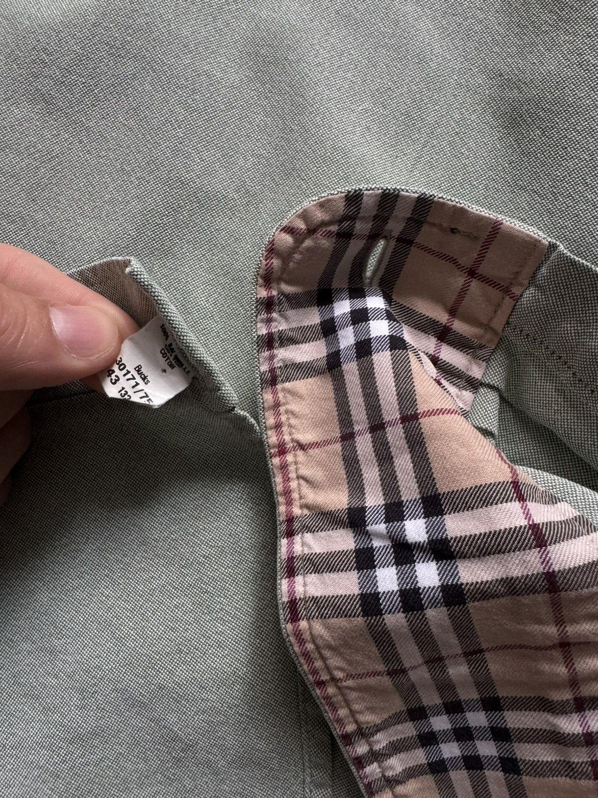 Burberry Burberry Green Logo Checkered Colar Shirt 43 Size US L / EU 52-54 / 3 - 8 Thumbnail