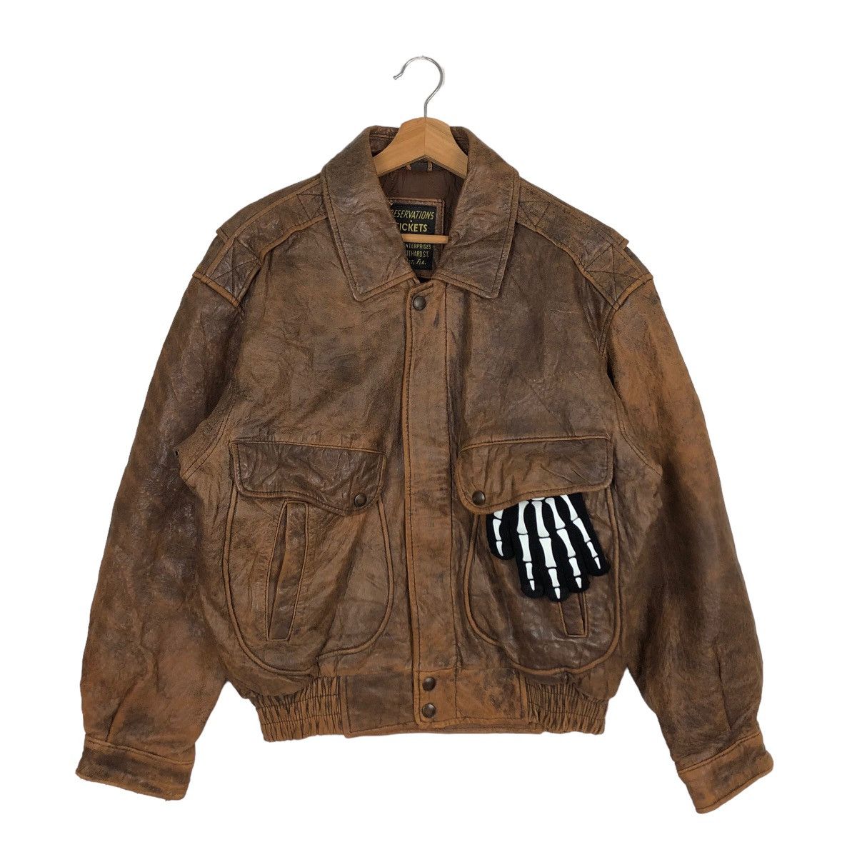 Other VINTAGE BOMBER LEATHER JACKET RESERVATION ARMY BUZZ RICKSONS Size US M / EU 48-50 / 2 - 1 Thumbnail
