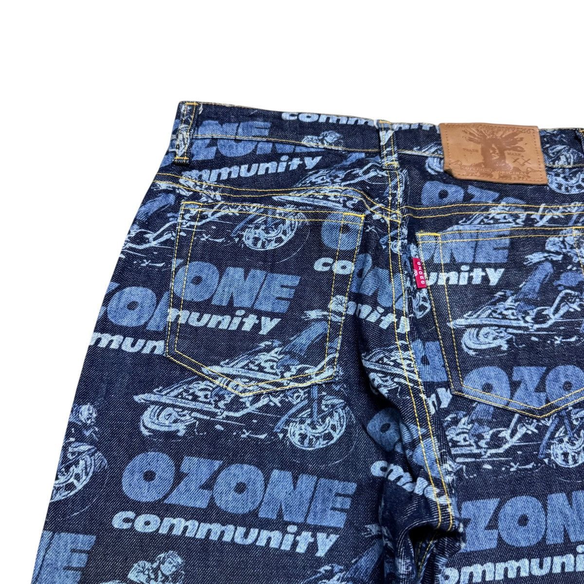Hysteric Glamour OZONE COMMUNITY Motorcycle Print Denim Flare Jeans Size US 28 / EU 44 - 11 Thumbnail