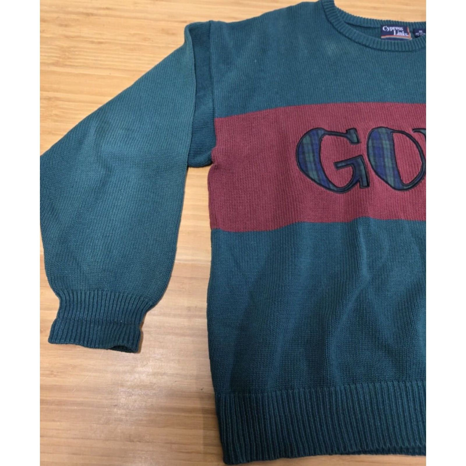 Vintage VINTAGE Cypress Links Knit Sweater Men 2XL Green Crew Neck Pullover All Seasons Golf Casual Formal Workwear Men's Everyday Sweater 90s? Size US XXL / EU 58 / 5 - 4 Thumbnail