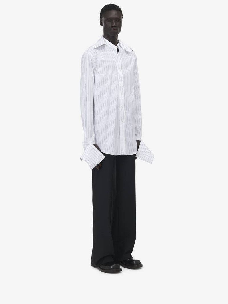 Alexander McQueen o1srvl11e0226 Wide Stripe Shirt In White Size US L / EU 52-54 / 3 - 2 Thumbnail
