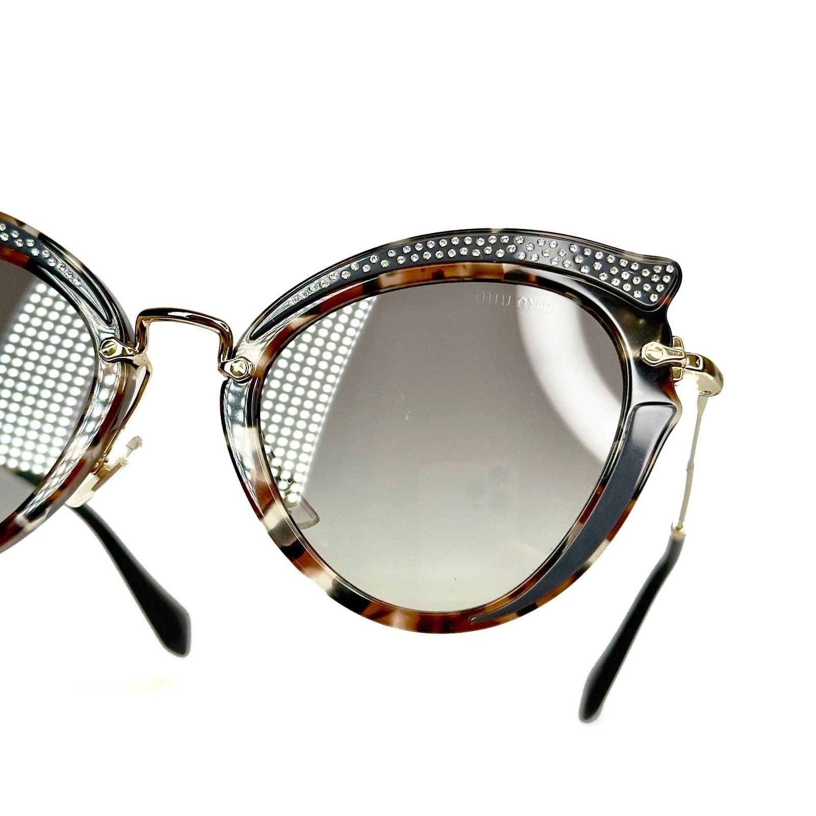 Miu Miu MIU MIU MU05SS NOIR Crystal Butterfly Gold Brown Blue 05S Size ONE SIZE - 5 Thumbnail