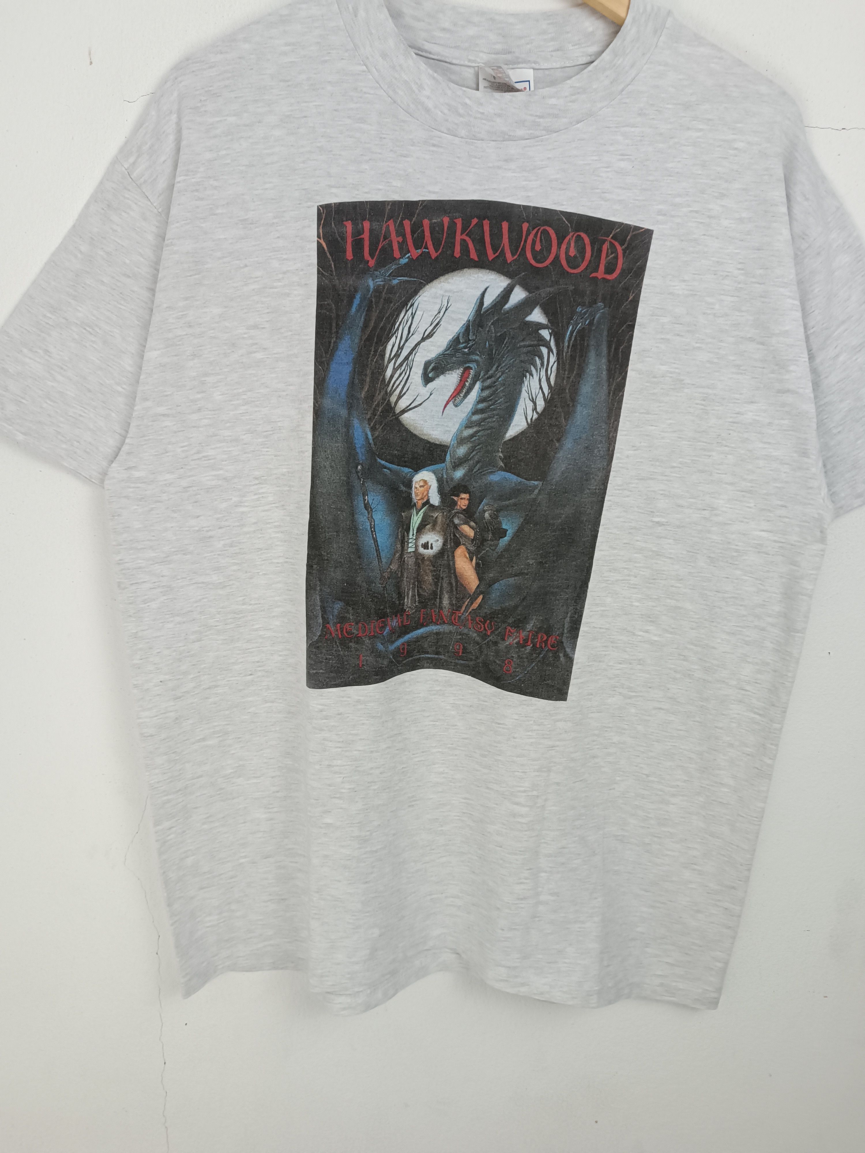 Vintage VINTAGE 90'S HAWKWOOD MEDIEVAL FANTASY FAIRE VERY RARE TEE Size US L / EU 52-54 / 3 - 7 Thumbnail