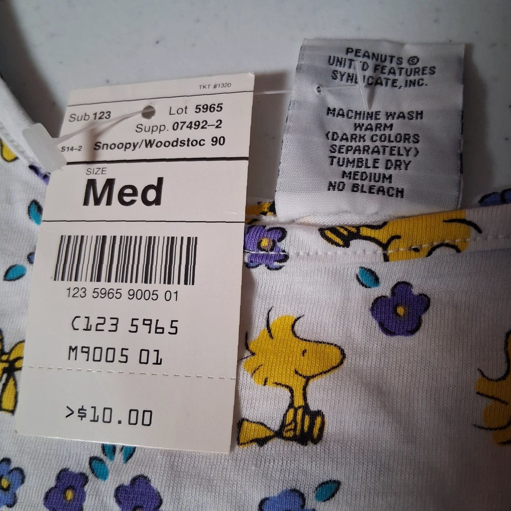 Peanuts VINTAGE Peanuts Snoopy Woodstock Tank Top Women M Purple Flowers Undershirt Size M / US 6-8 / IT 42-44 - 7 Thumbnail