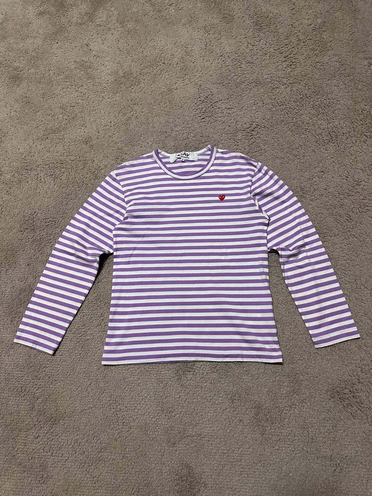 Comme des Garcons Comme des Garçons Girls Striped Long Sleeve T-shirt Tee Size S / US 4 / IT 40 - 1 Thumbnail