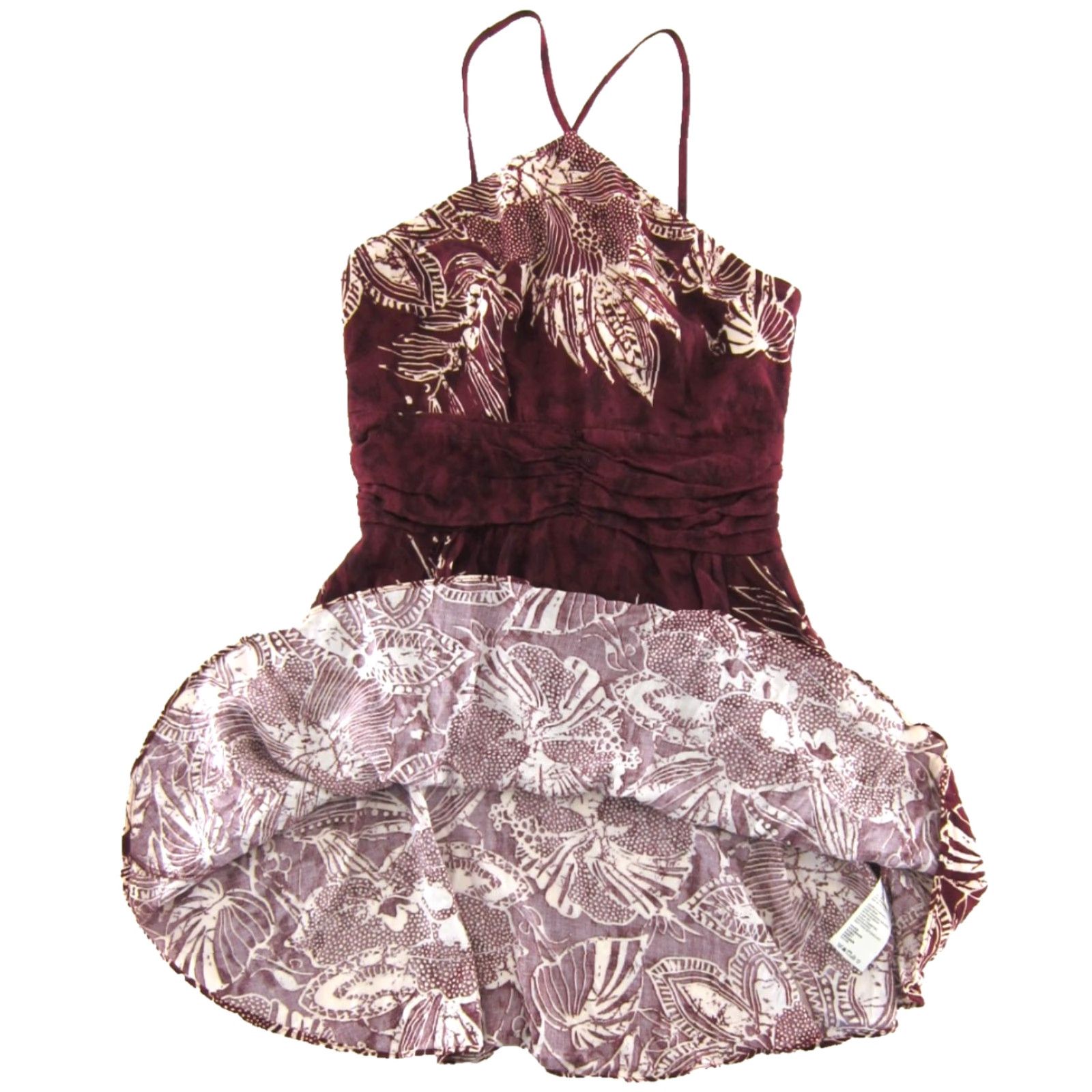 Urban Outfitters Urban Outfitters Dress Tank Sun Slip Floral Short M Women Red Linen Rayon Maroon White Floral Pattern UC Size 32" / US 10 / IT 46 - 5 Thumbnail