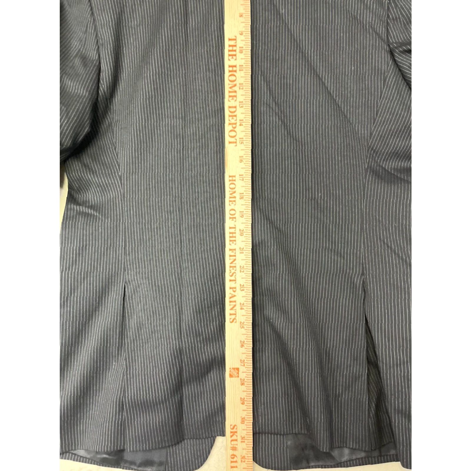 Calvin Klein Calvin Klein Sport Coat Blazer Jacket Notch Lapel Wool 43R Gray Stripe Two-Button Double-Vented Regular Mens Size 46R - 5 Thumbnail
