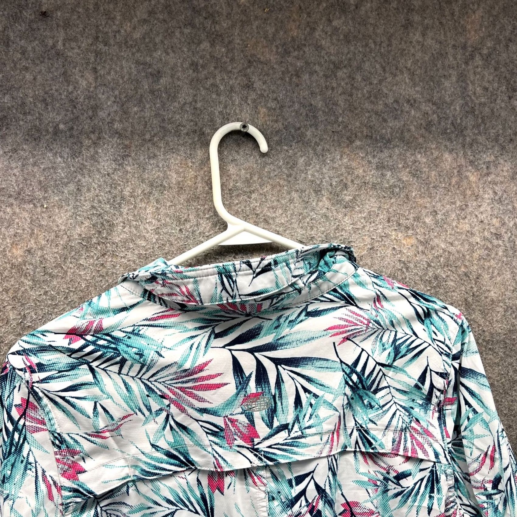 Vintage Reel Legends Shirt Womens Small Blue Button Down Stretch Knit Floral Button-Up Size S / US 4 / IT 40 - 5 Thumbnail