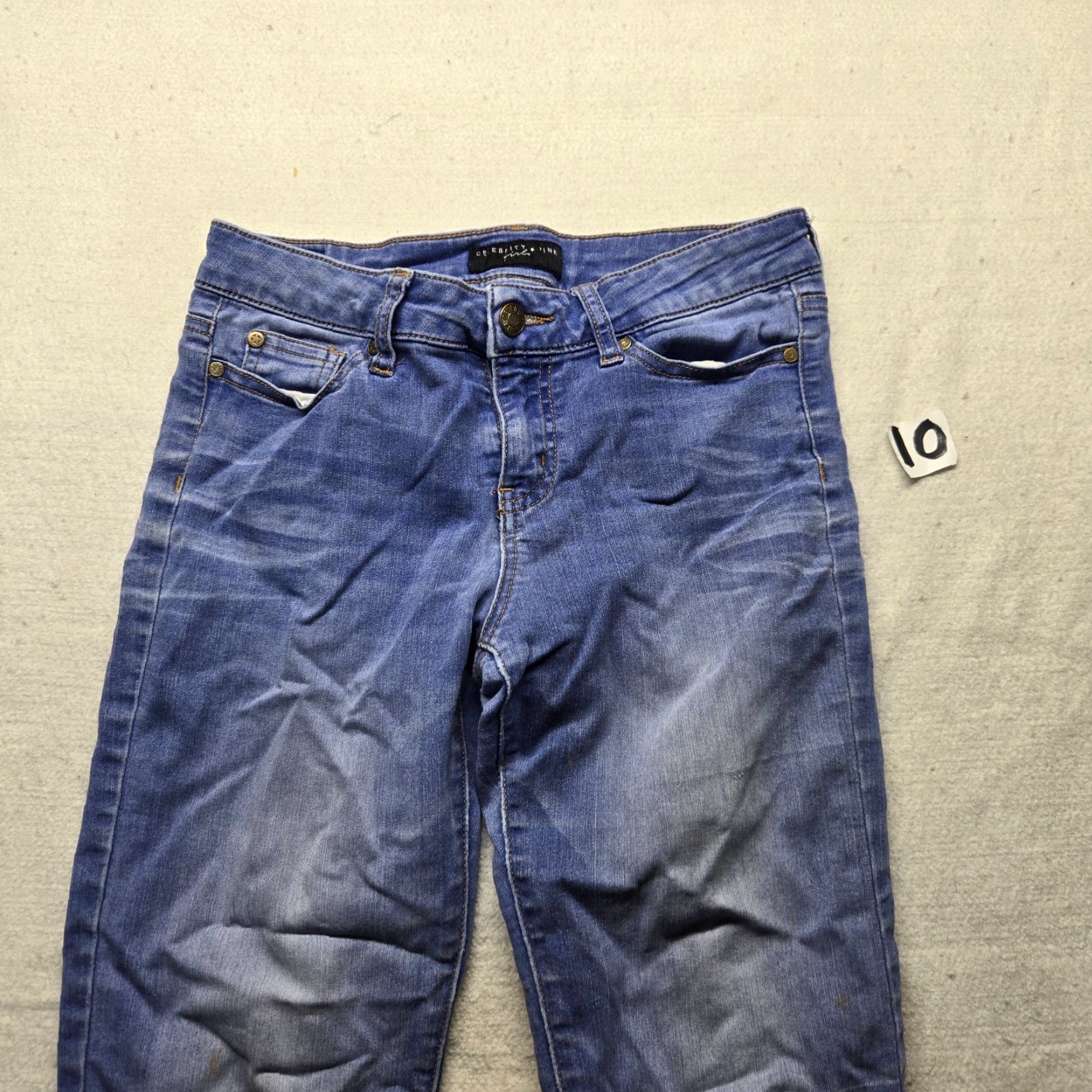 Vintage Celebrity Pink Jeans - Denim Skinny 14 Regular Blue Women's Pants, 5-Pocket, Low Rise, Zip, Cotton Blend, Machine Washable, Logo, Vintage: No, 0 Size 36" / US 14 / IT 50 - 2 Thumbnail