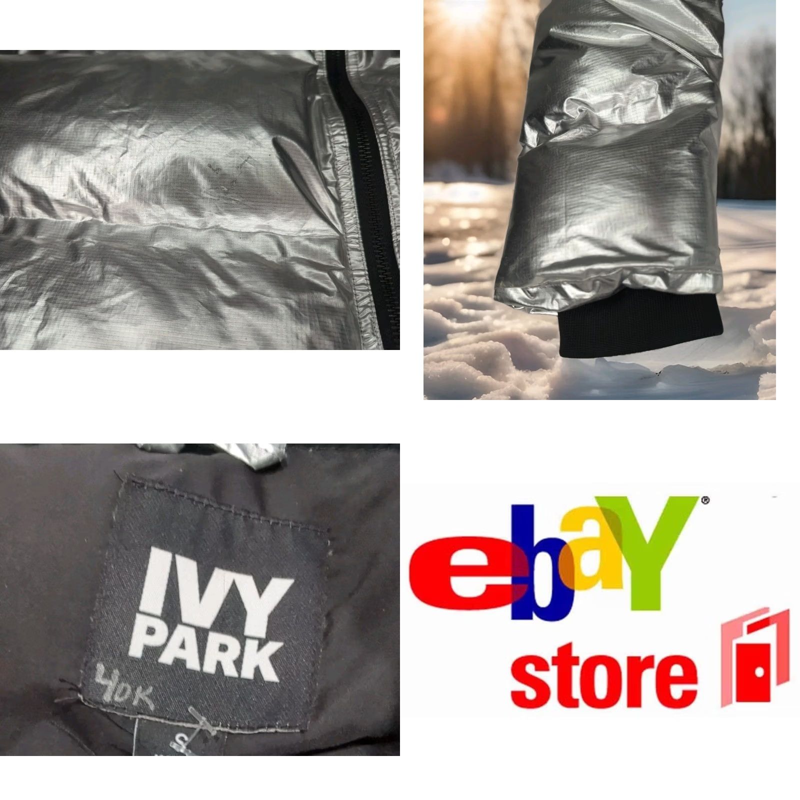 Ivy Park IVY PARK Jacket Silver Puffer Winter Zip Mid-Length Mens Small Womens Medium Size S / US 4 / IT 40 - 8 Thumbnail