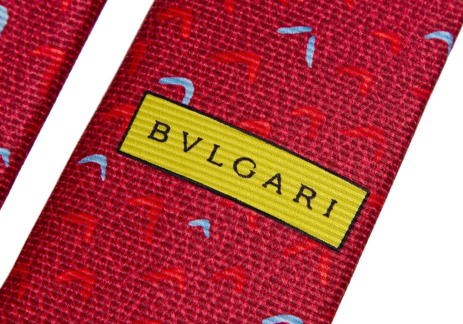 Bvlgari Silk U-Shape Pattern Tie in Red Size ONE SIZE - 6 Thumbnail