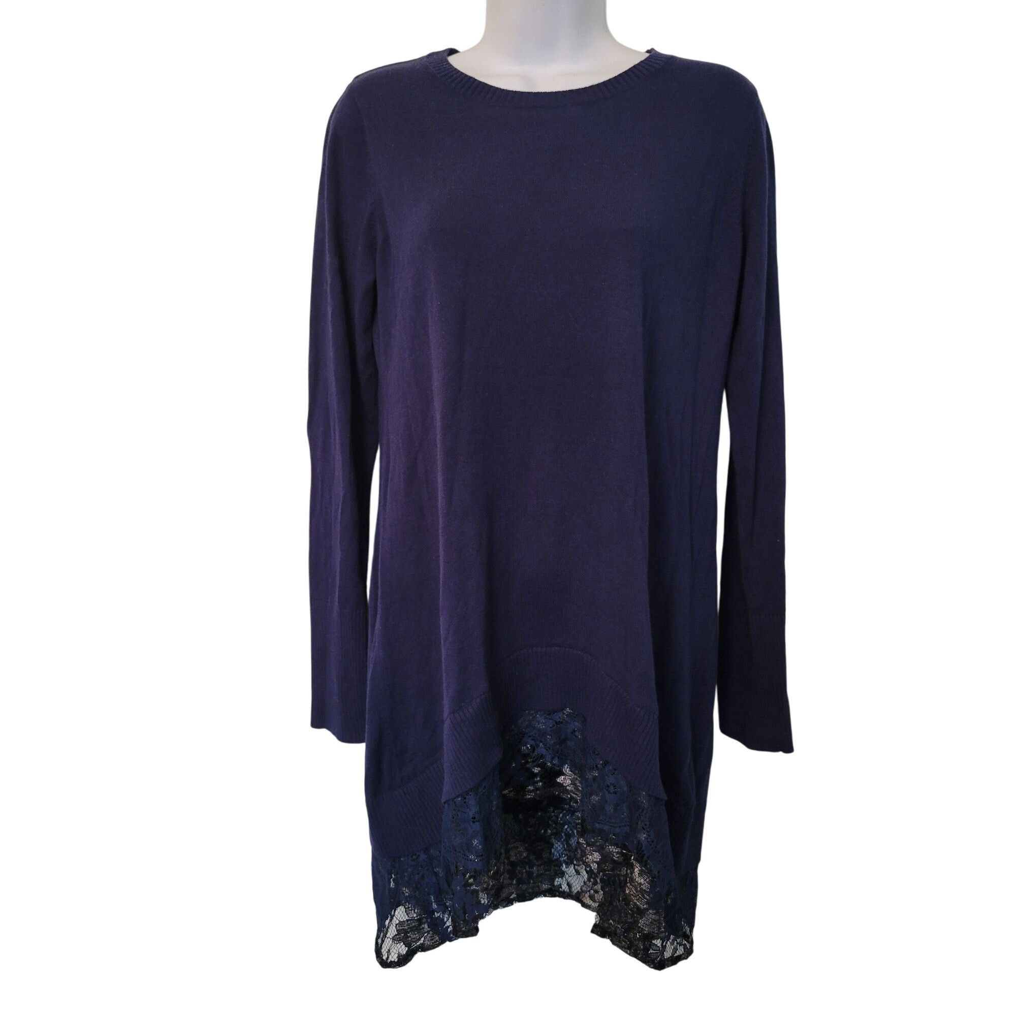 Other LOGO Lori Goldstein S Blue Long Sleeve Tunic Sweater Top Lac Size S / US 4 / IT 40 - 1 Thumbnail
