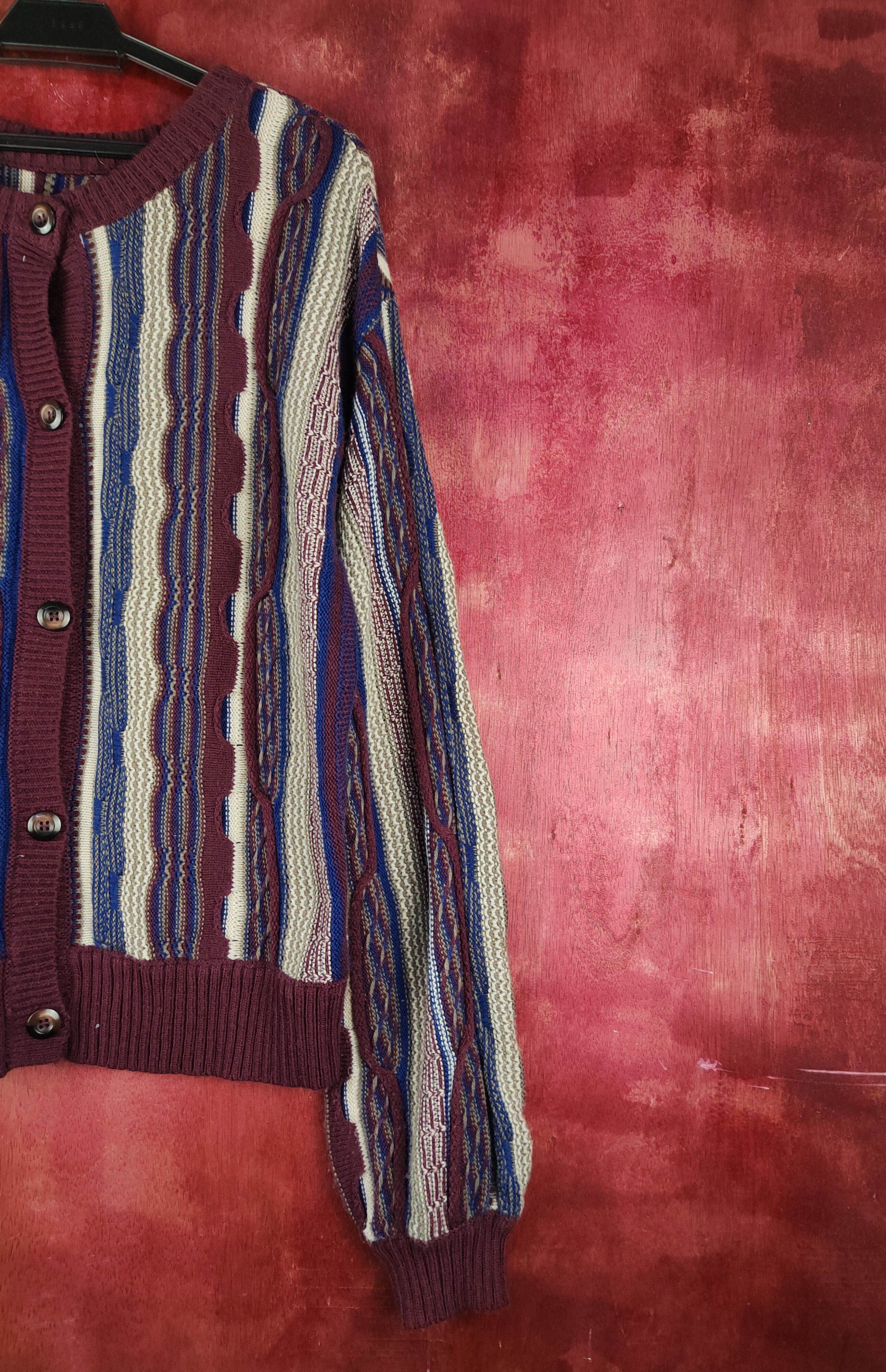Japanese Brand Urbanity UB Dark Purple Stripes Knitwear like coogi #S1600 Size US M / EU 48-50 / 2 - 5 Thumbnail