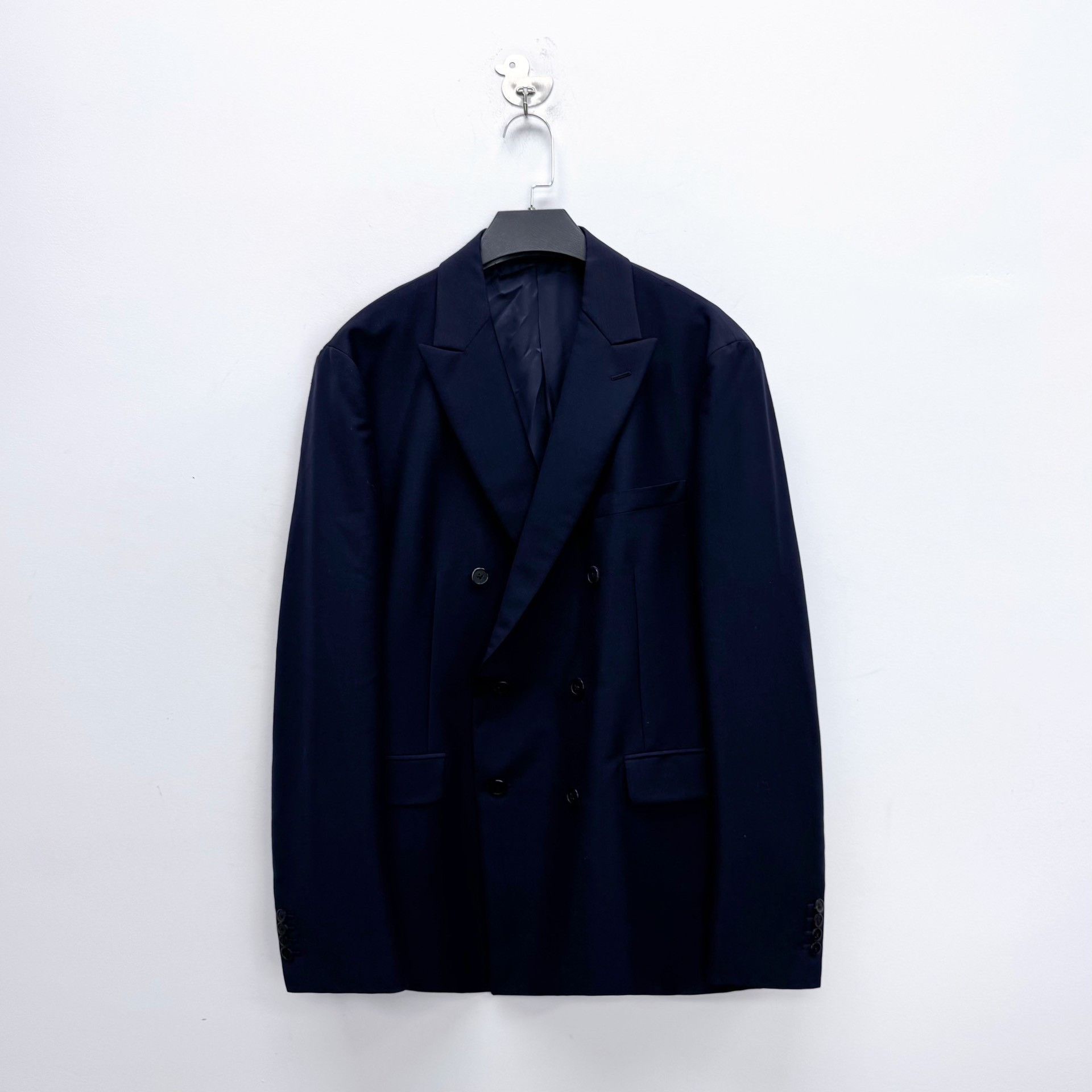Prada Prada Navy Gunlapel Double-Breasted Blazer Size US L / EU 52-54 / 3 - 1 Thumbnail