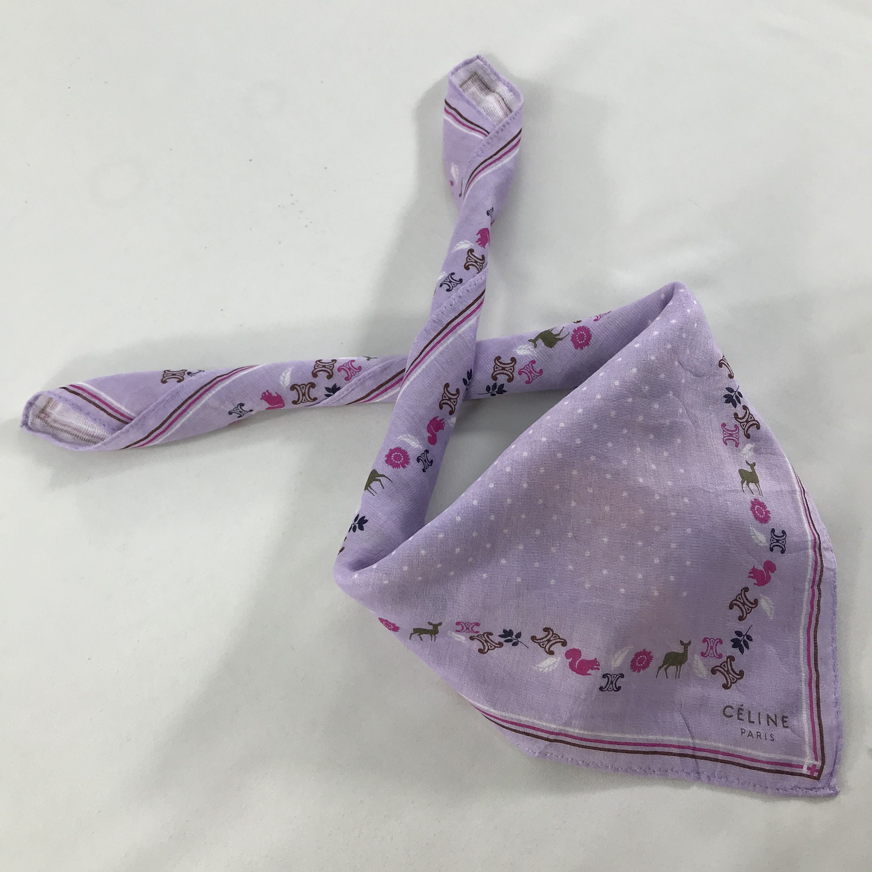 Celine × Vintage Celine Bandana / Handkerchief / Neckerchief - S1566 Size ONE SIZE - 4 Thumbnail