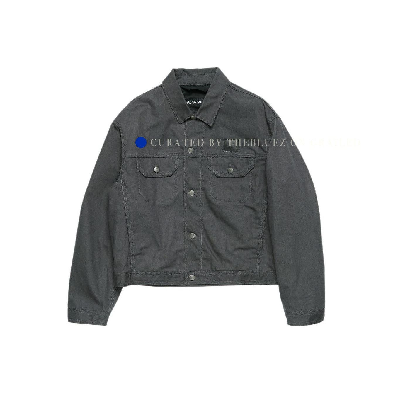Acne Studios Face Patch Cotton Jacket in Gray Size US L / EU 52-54 / 3 - 1 Thumbnail