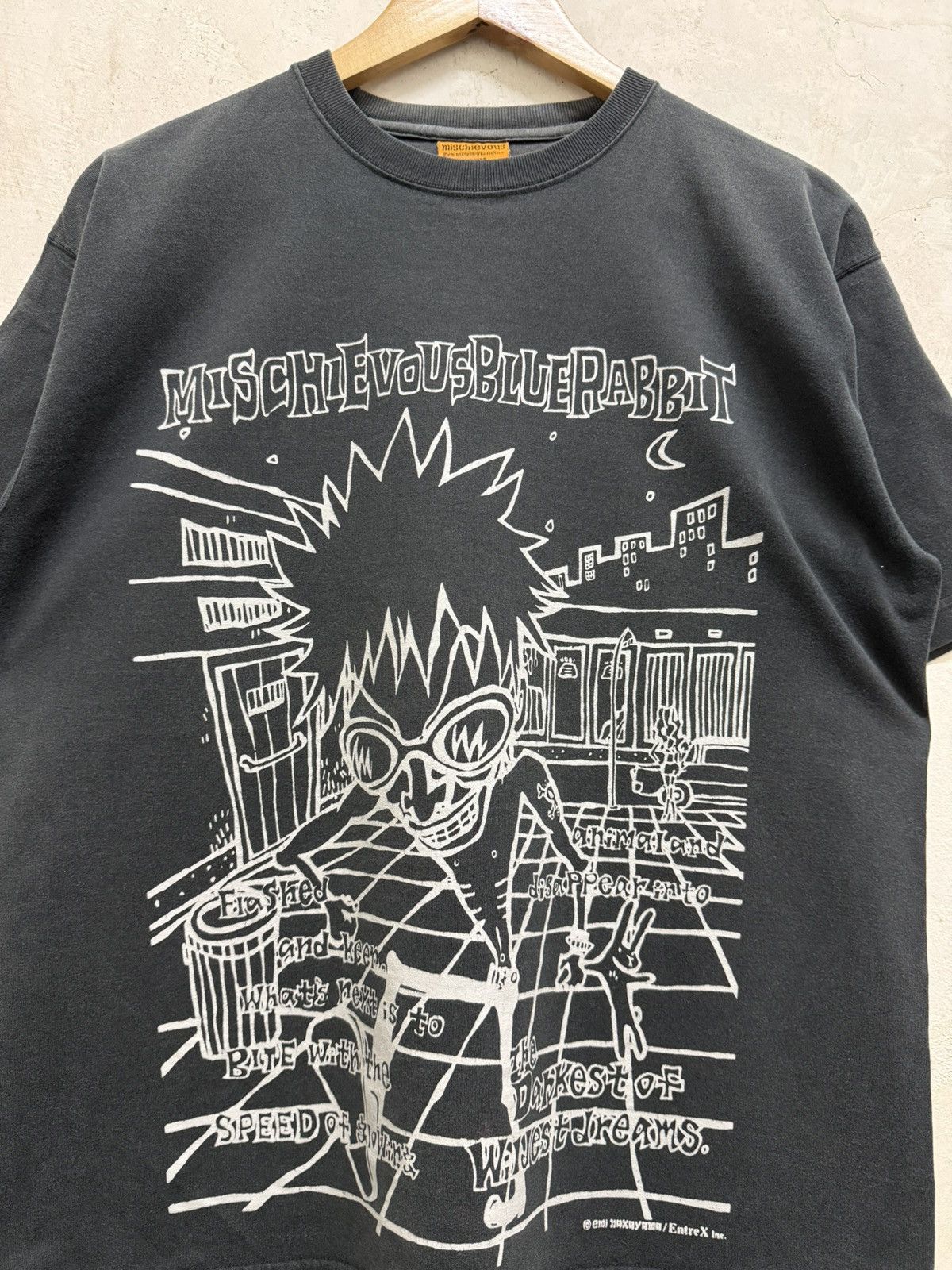 Japanese Brand Vintage Punk Mischievous Blue Rabbit Grunge Tshirt Size US L / EU 52-54 / 3 - 2 Thumbnail