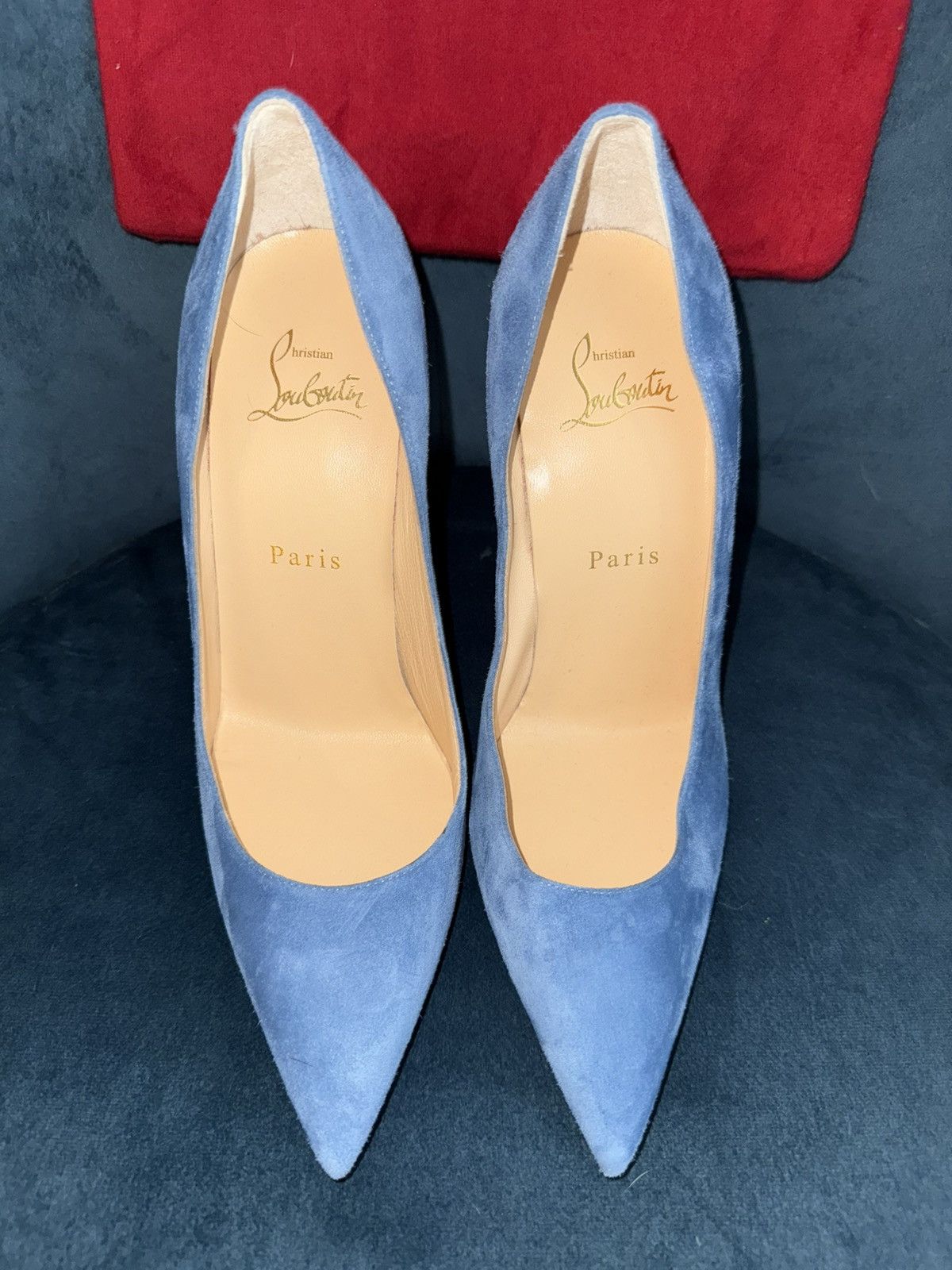 Christian Louboutin Christian Louboutin Kate 100 LAC Blue Suede Size US 7.5 / IT 37.5 - 2 Thumbnail
