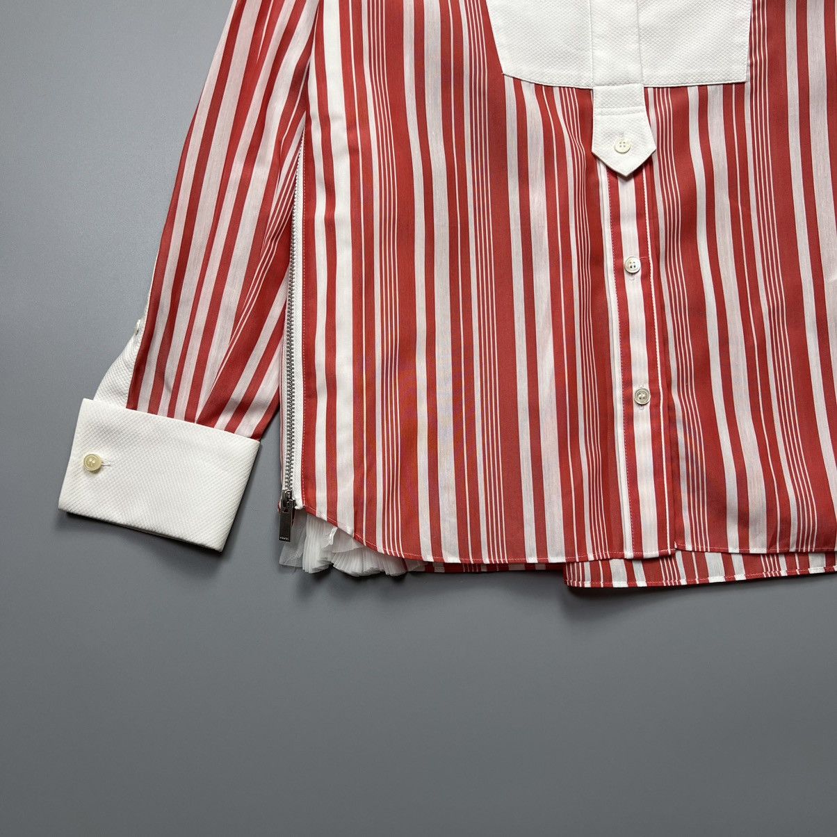 Designer × Japanese Brand × Sacai Sacai - Bib Zip Gusset Pleated - Longsleeve Size XS / US 0-2 / IT 36-38 - 5 Thumbnail