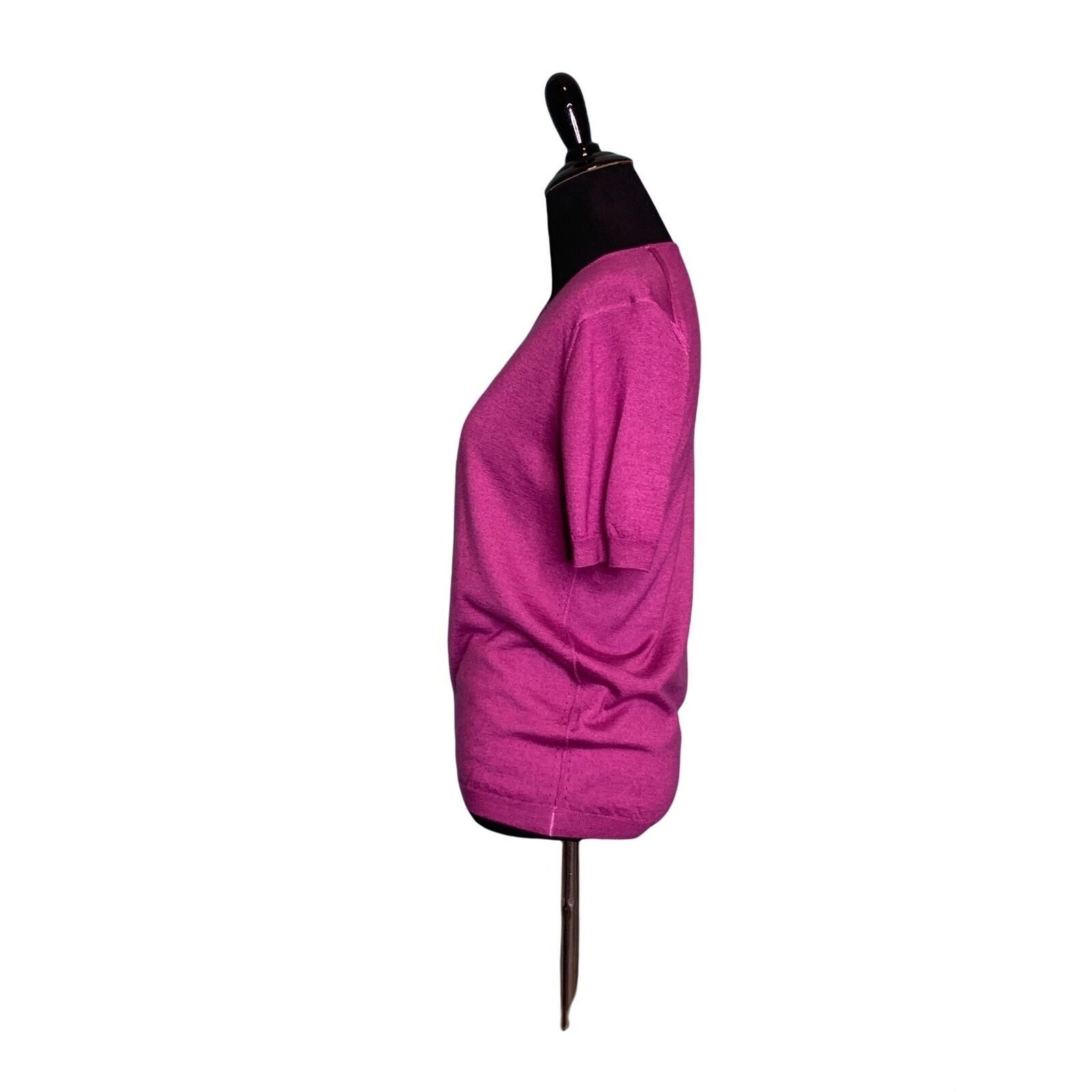 Cruciani Cruciani Fuchsia short sleeves sweater top size small Size S / US 4 / IT 40 - 6 Thumbnail