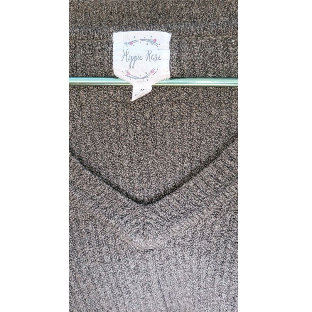 Other Hippie Rose Ribbed Olive Green Tunic Sweater Top Size Medium Size M / US 6-8 / IT 42-44 - 6 Thumbnail