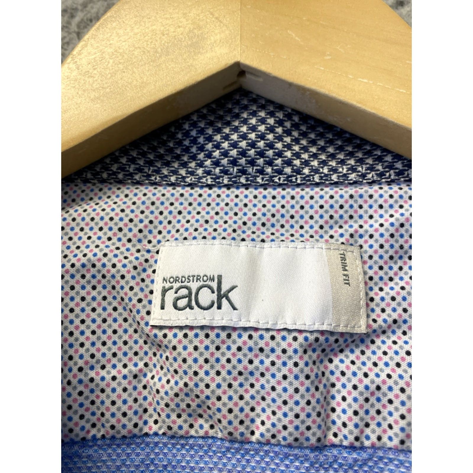 Nordstrom Nordstrom Nordstrom Rack Button Shirt Mens 17 34/35 Blue Patterned Dress Shirt Slim 100% Cotton Regular Computer N/A Size US XL / EU 56 / 4 - 4 Thumbnail