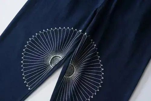 Japanese Brand 20AW Indigo Union Japan Blue Dyed Sashiko Pants Size US 31 - 4 Thumbnail