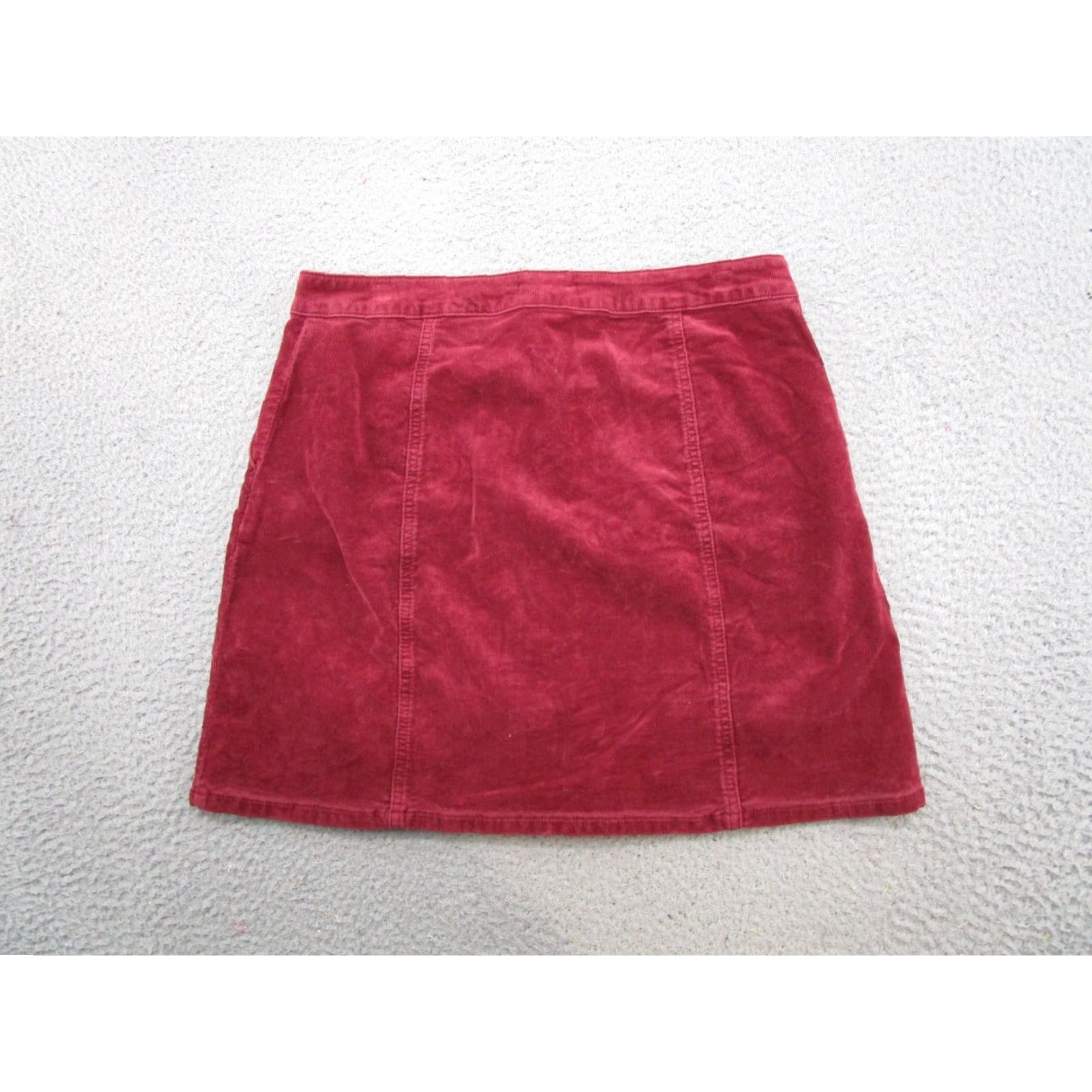 Vintage Maurices A Line Corduroy Button Front Mini Skirt Women's SZ M Preppy Stretch Red Size 32" / US 10 / IT 46 - 7 Thumbnail