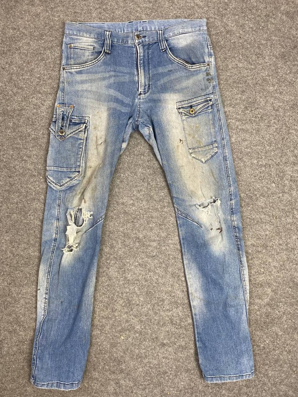 Japanese Brand japanese brand cargo distressed denim Size US 35 - 10 Thumbnail