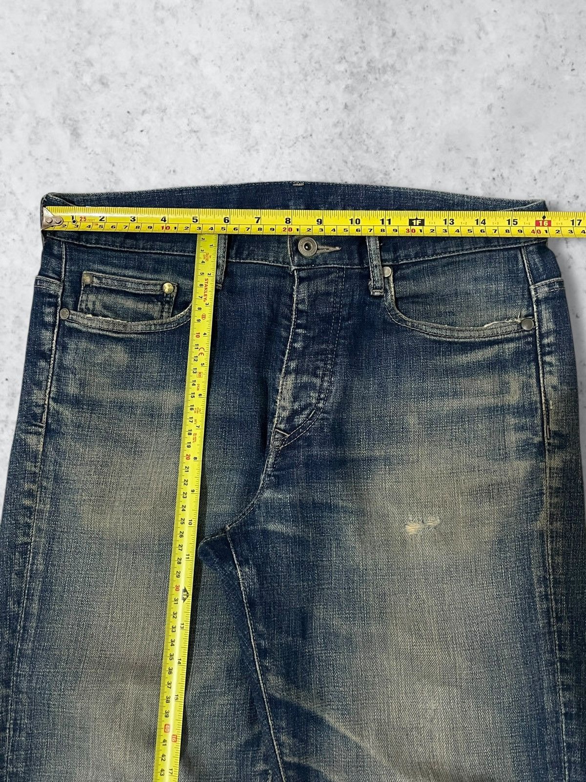 Number (N)ine Vintage Nano Universe Button Fly Blue Wash Loose Taper Jeans Size US 32 / EU 48 - 14 Thumbnail