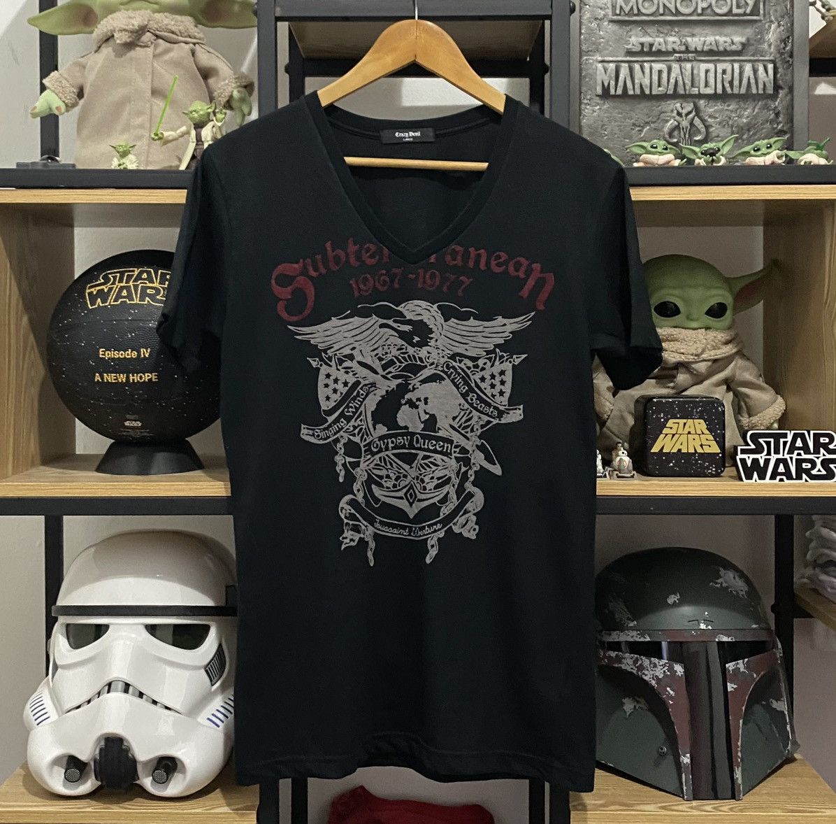 Japan CRAZY DEVIL Eagle Gypsy Queen V-Neck Tee