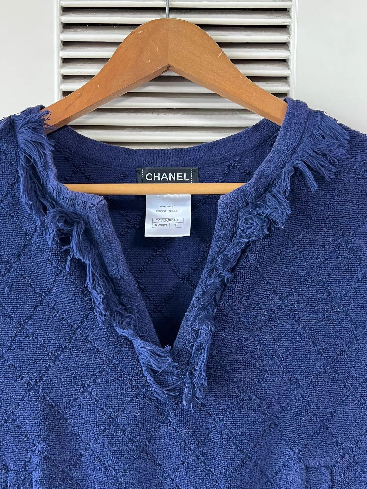 Chanel Chanel Dark Blue Tassel V-Neck Dress 36 Size XS / US 0-2 / IT 36-38 - 4 Thumbnail