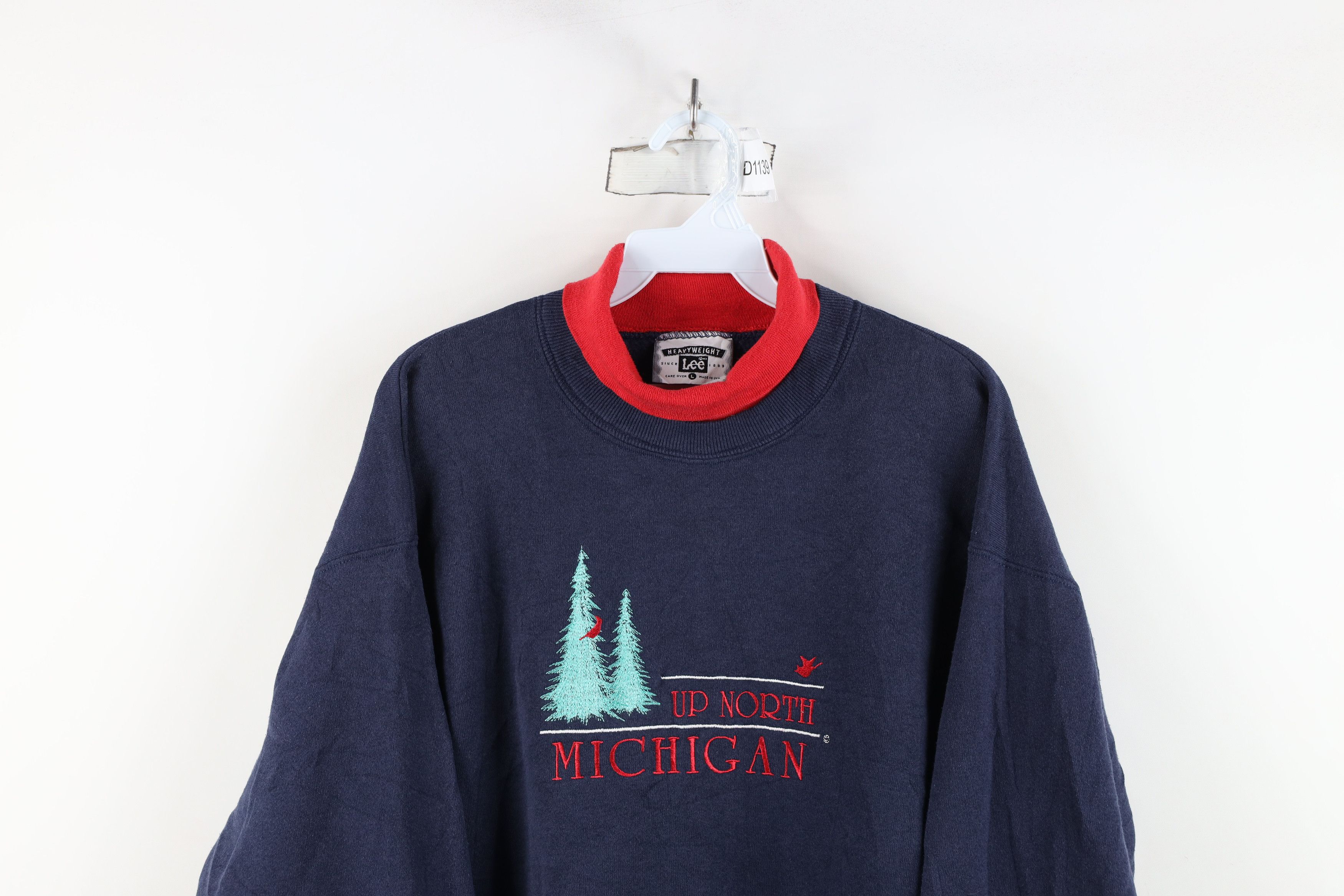 Vintage Vintage 90s Streetwear Michigan Turtleneck Sweatshirt USA Size L / US 10 / IT 46 - 2 Thumbnail