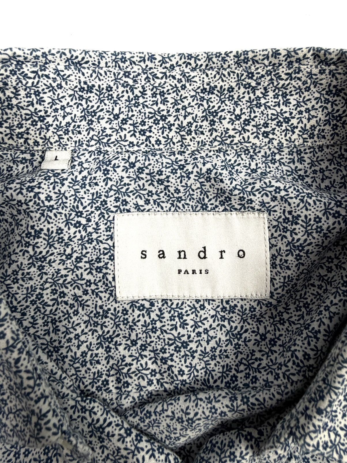 Sandro Rare Sandro Paris Luxury Cotton Button-Up Shirt Floral Print Size US L / EU 52-54 / 3 - 18 Thumbnail
