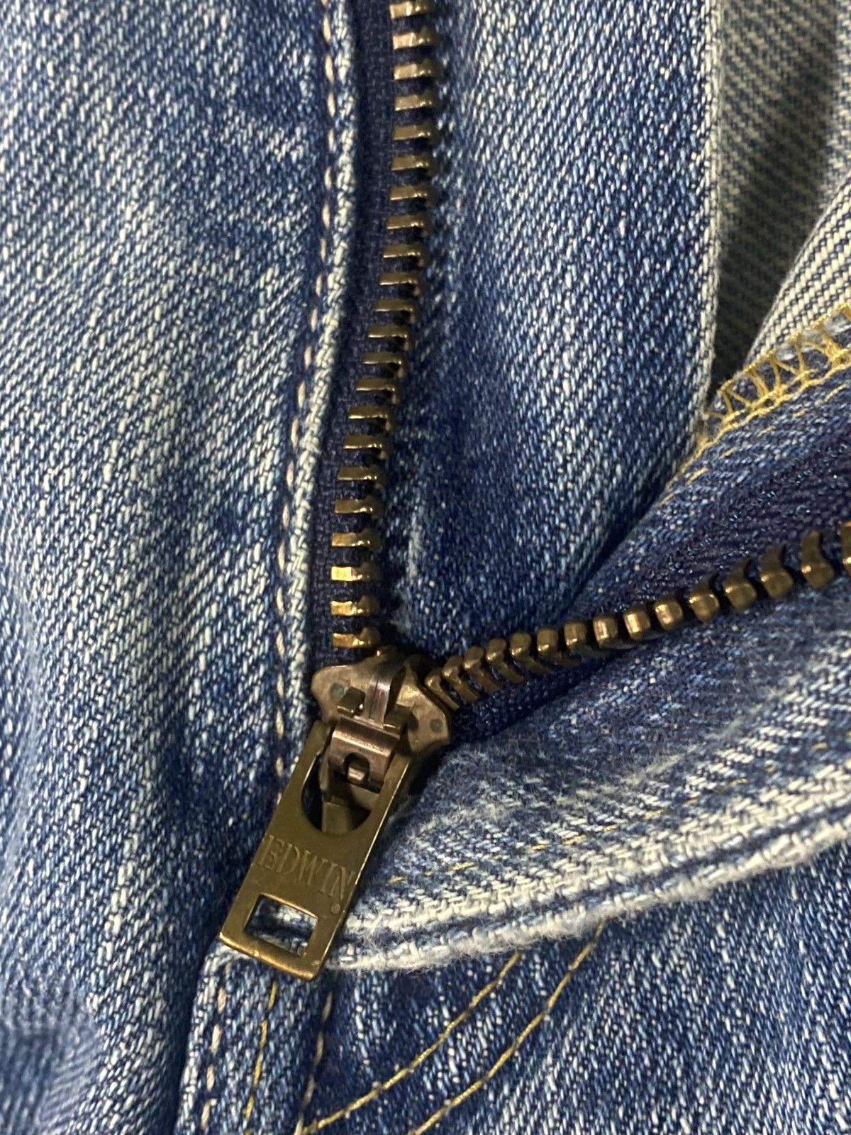 Edwin Vintage 90s Edwin 505 X mud wash distressed selvedge jeans Size US 37 - 21 Thumbnail