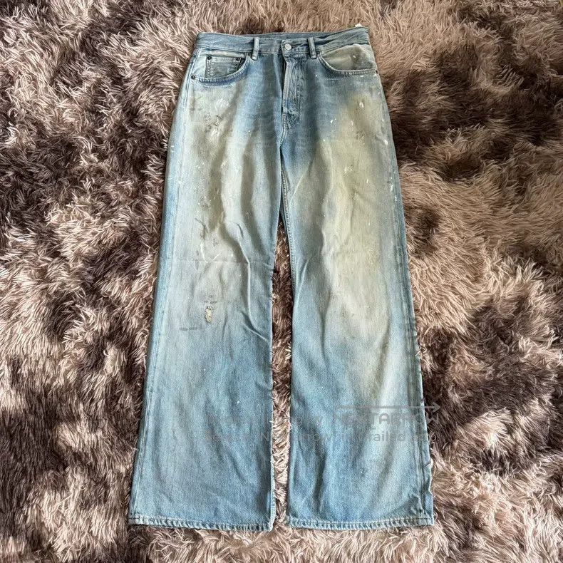 Acne Studios Acne Studios 25SS Washed Blue Splatter Denim Jeans Size US 31 - 1 Thumbnail