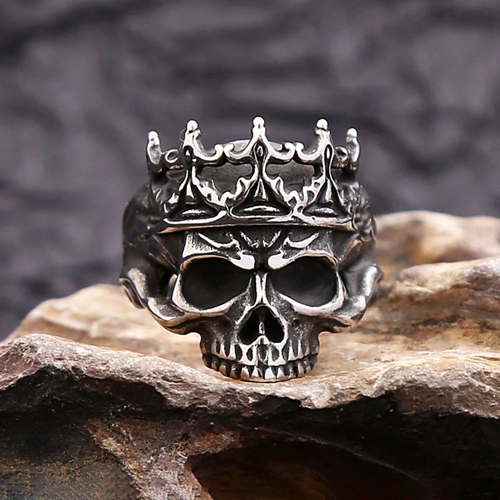 Japanese Brand × Jewelry × Vintage Crown Calvarium Skull Ring Size ONE SIZE - 3 Thumbnail