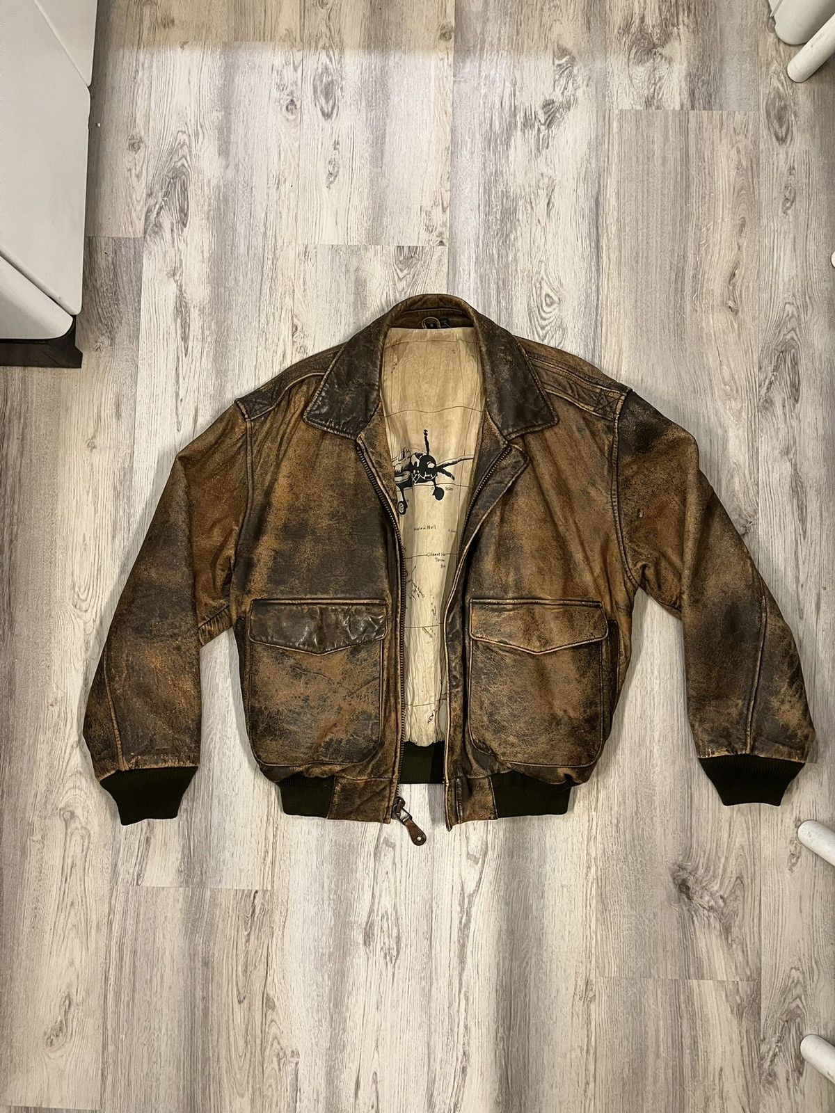 Vintage Vintage leather bomber jacket Size US M / EU 48-50 / 2 - 1 Thumbnail
