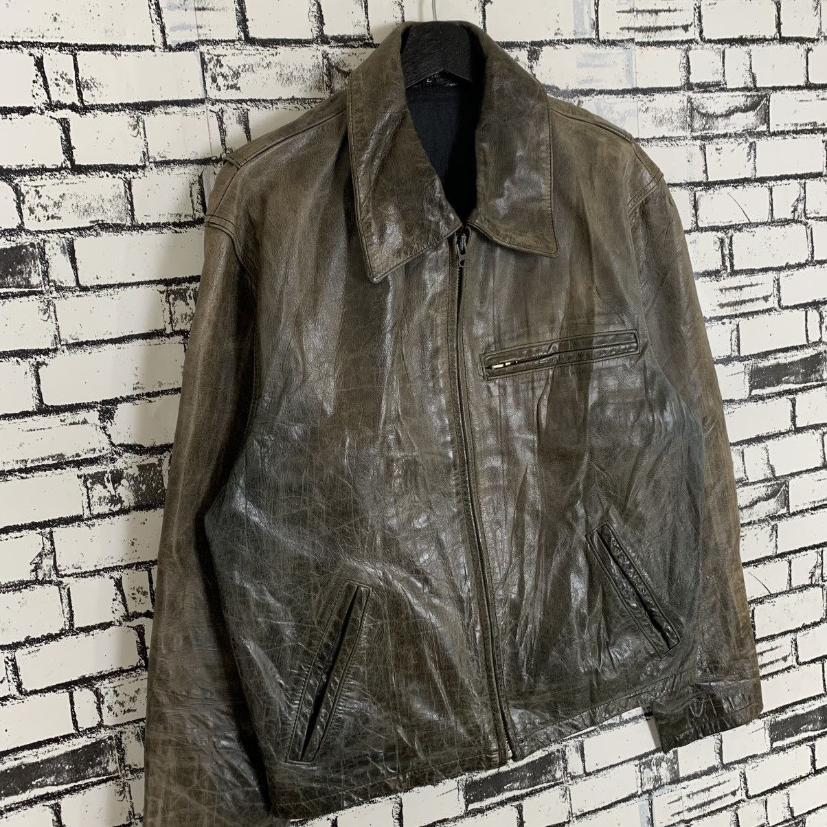 Designer × Vintage Vintage Leather Jacket Size US L / EU 52-54 / 3 - 3 Thumbnail