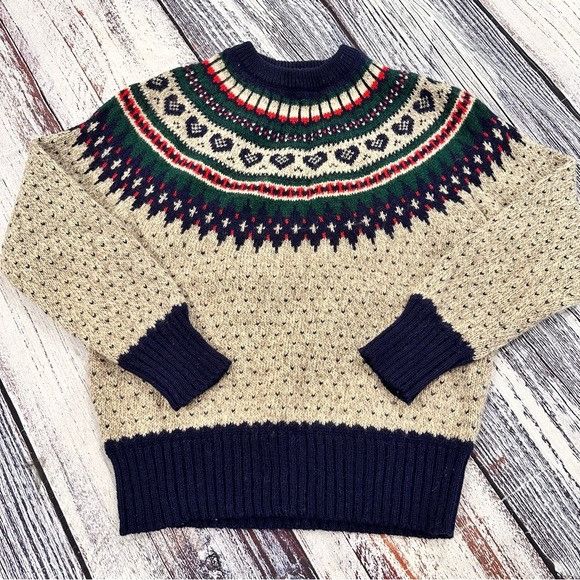 Eddie Bauer Vintage 80's Eddie Bauer Wool Knit Fair Isle Sweater