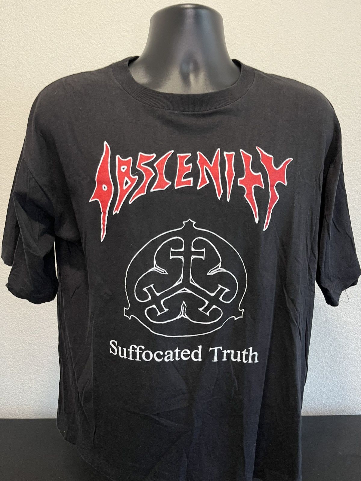Band Tees × Vintage Obscenity suffocated truth shirt vintage 90s heavy metal Size US L / EU 52-54 / 3 - 3 Thumbnail